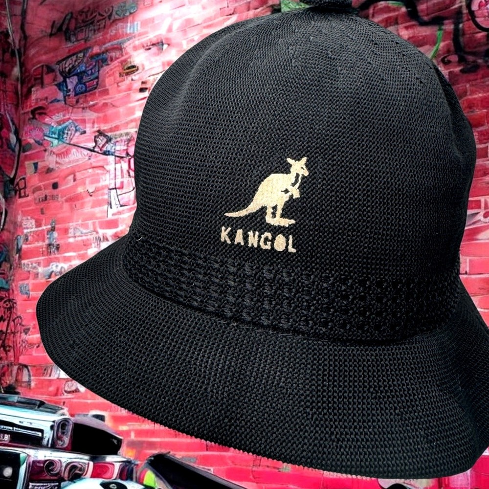 Vintage Kangol Made In Great Britain Casual Bucket Hat Men Regular Black 80s